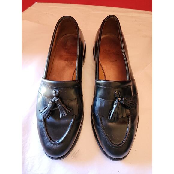 Allen Edmonds Newport Loafers Black Leather Tassel Apron Toe Slip On Shoes 11D main image 7